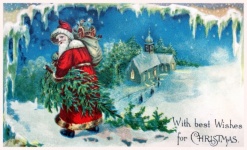 Carte poștală de Crăciun de epocă veche
