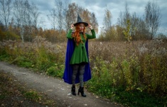Witch, Halloween, Road, Field