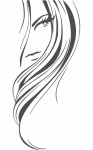 Žena tvář vlasy ilustrace