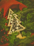 Dřevěná dekorace na vánoční stromeček