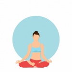 Yoga kvinna Clipart Illustration