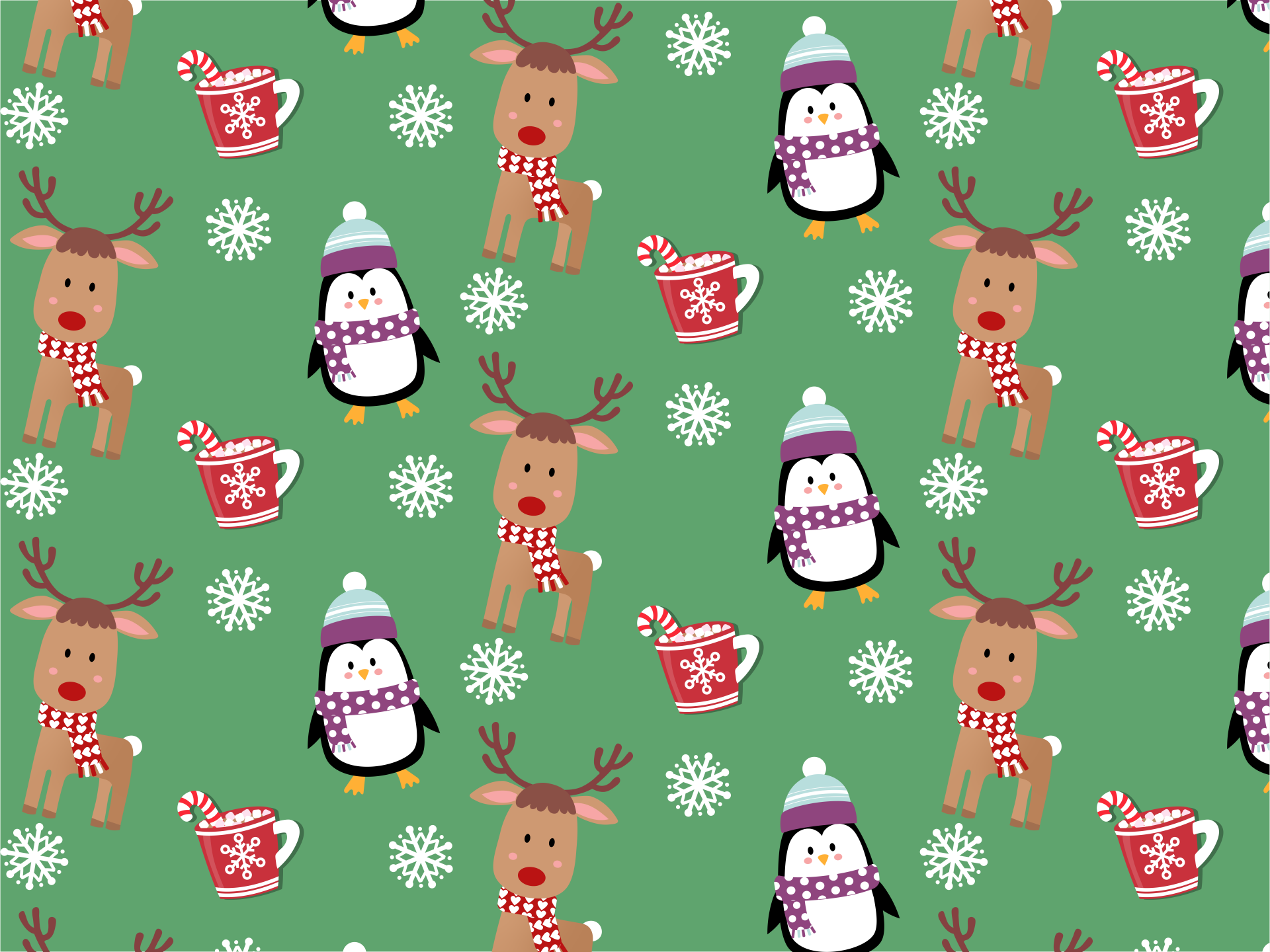 Penguins And Reindeer Wallpaper Free Stock Photo - Public Domain Pictures