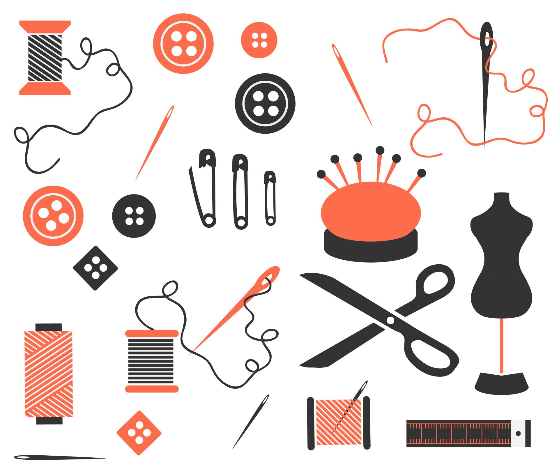 Sewing Equipment Clipart Set Free Stock Photo - Public Domain Pictures
