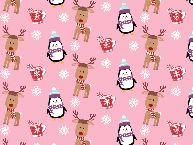 Penguins And Reindeer Wallpaper Free Stock Photo - Public Domain Pictures