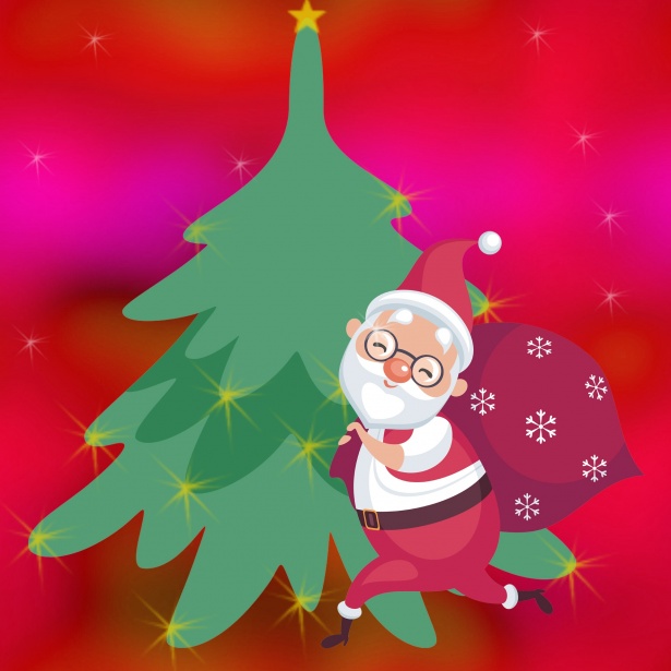 Papai Noel e uma Árvore de Natal Foto stock gratuita - Public Domain  Pictures