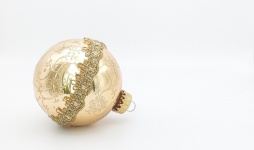 Gold And Gold Glitter Bauble