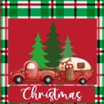 Christmas Truck Trailer plaid