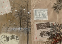 Christmas vintage scrapbook collage