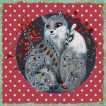 Folk art fox illustration