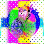 Arte colorida para sair do polka Dot Fox