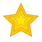 Estrela amarela em camadas