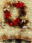 Watercolor poinsettia wreath