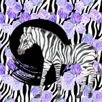 Zebra Floral Poster