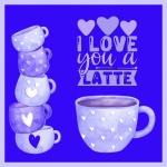 Káva Latte Valentine Card
