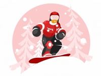 Vettore di snowboarder maschio