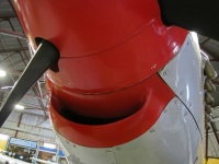 Red Painted Nose Of The P-1 Mustang
