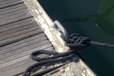 Rope tie at marina