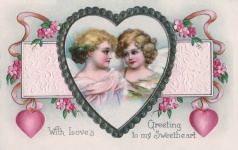 Vintage pohlednice Valentýna