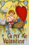 Valentine’s day vintage postcard