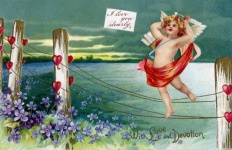 Alla hjärtans dag vintage vykort