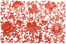 Victorian floral pattern red