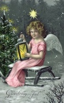 Postal vintage anjo de natal