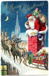 Carte postale de Noël vintage ancienne