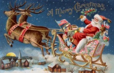 Régi vintage karácsonyi képeslap