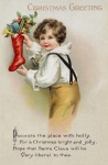 Régi vintage karácsonyi képeslap