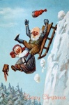 Vintage vánoční pohlednice humor
