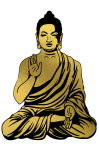 Boeddha, uitgesneden, silhouet