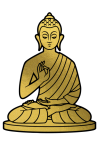 Buddha, vystřihnout, silueta