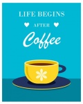 Koffie retro stijl poster
