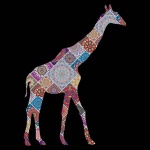 Ethnic pattern filled giraffe