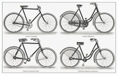 Bicicletas vintage ilustración antigua