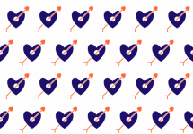 Heart arrow seamless pattern