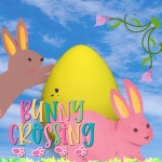 Bunny Crossing Easter Illustration