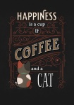 Koffie en kat vintage poster