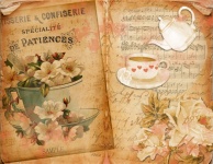 Vintage čaj ilustrace