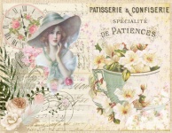 Vintage gardenia tea cup poster