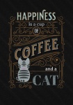 Vintage stijl kattenkoffie poster
