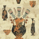 Starożytny Egipt wazon i kwiaty