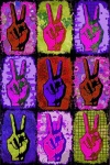 Peace sign hands poster