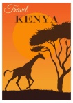 Keňa Afrika cestovní plakát