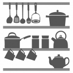 Clipart de silueta de utensilios de coci