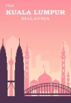 Cartel de viaje de Kuala Lumpur