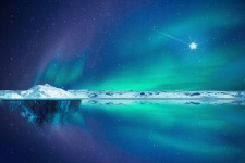 Aurora boreal, polo norte, ártico