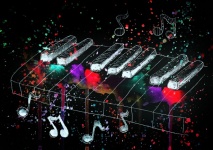Piano, Keys, Music, Luminofor Glow