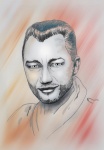 Portrait, Man, Watercolor, Sketch