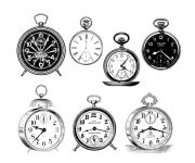 Relojes, viejo, vendimia, ilustración
